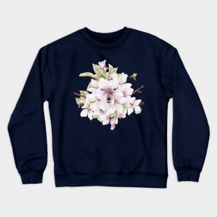 Sweet As Can Be Apple Tree Blossoms Watercolor Illustration without Lettering Crewneck Sweatshirt